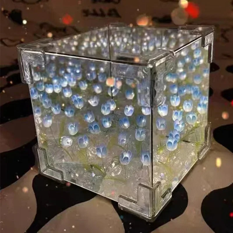 Lámpara Espejo de Tulipanes DIY: Donde la Magia Nace de Tus Manos y Transforma Tu Espacio.